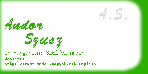 andor szusz business card